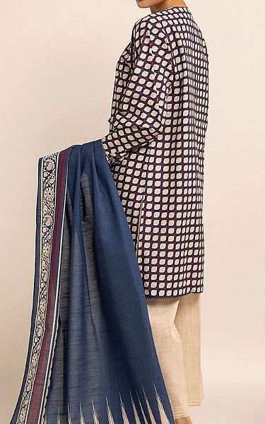 Khaadi Ivory/Blue Khaddar Suit (2 Pcs)