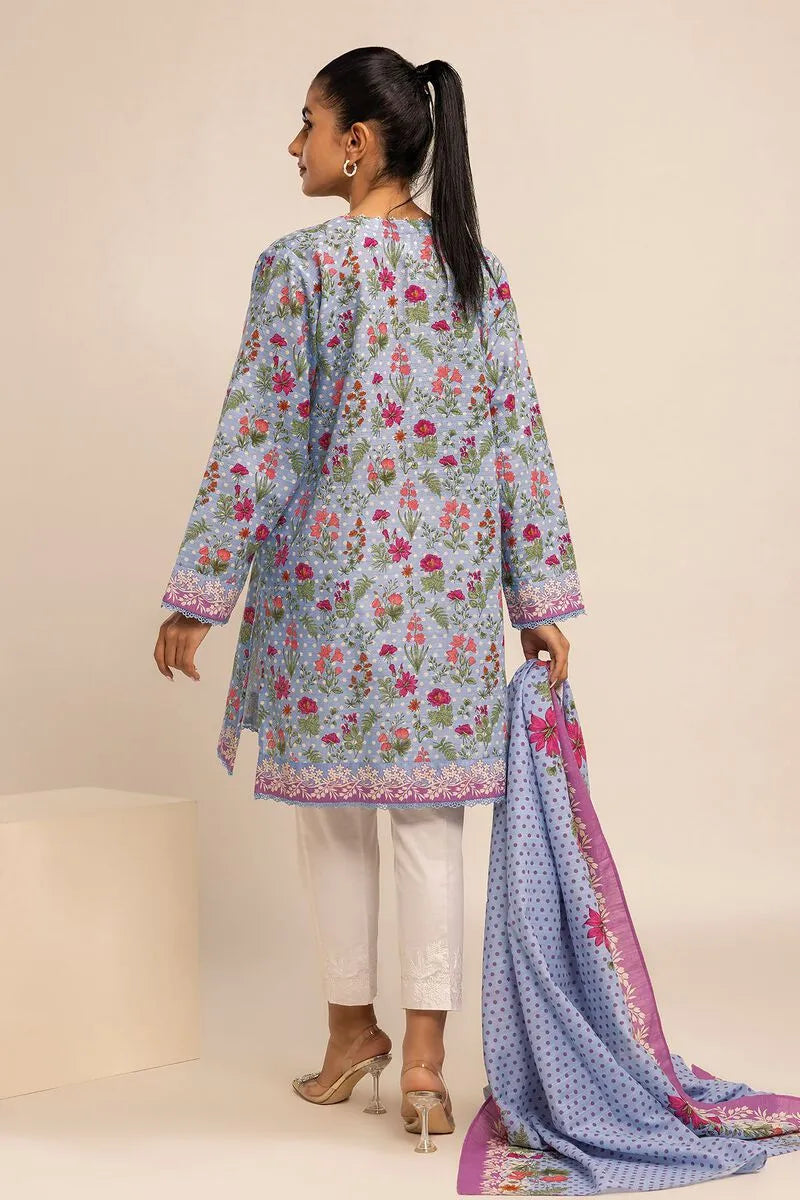 Unstitched 2 Piece Embroidered Light Khaddar Suit